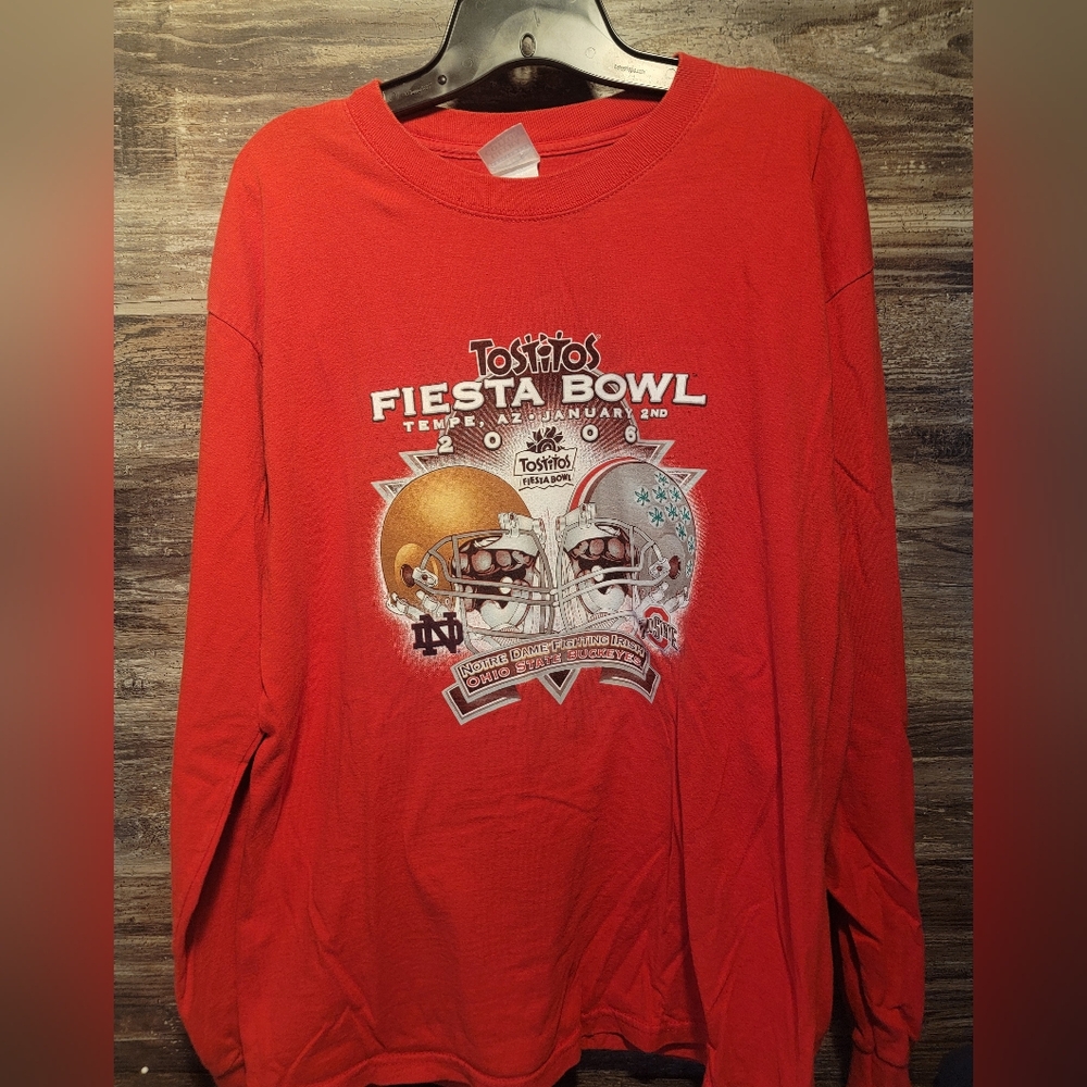 Fiesta Bowl T-Shirt Mens L RED 2006 Tostitos Notre Dame Ohio State Tempe, AZ